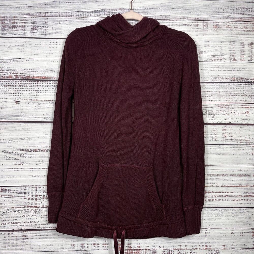 Lululemon Pullover Hoodie Burgundy Sweet Savasana Cashmere Blend Drawstring 6 **